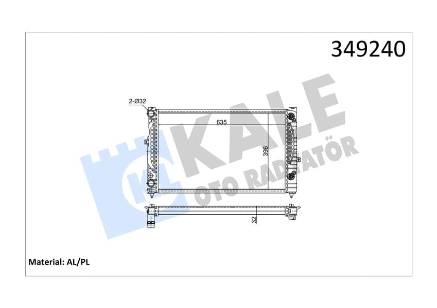 Radyatör Passat 96-00 A4 95-01 A6 00-05 Adp-Ahl-Ana-Arm Ac Klimasiz Mek Otom 630x412x34
