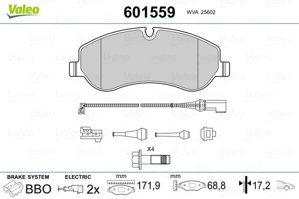 Ön Balata Ford Transit V363 14> -Transit Custom 2.2 TDCi 12> Kablolu Fte Kırmızı Kutu