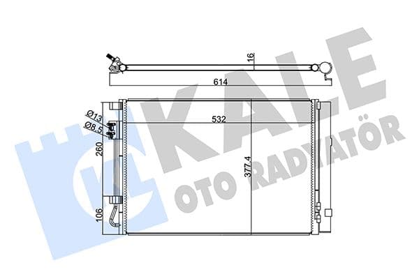 Klima Kondenseri Accent Blue 1.4İ / Kia Rio III Al/al 530x371x16