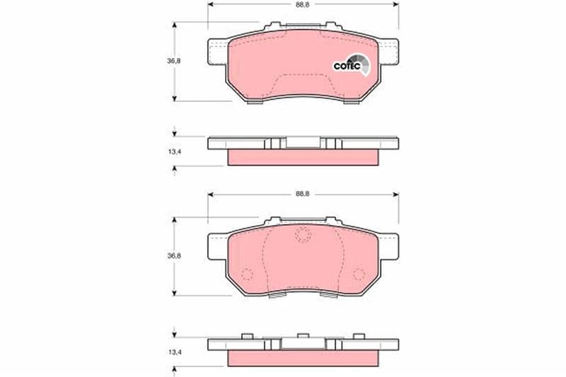Arka Fren Balata Honda Civic 1.6L B16A2 Vtec 16v 160hp EK4 Kasa 96-98 / Jazz 1.4L GD Ge Kasa 02- > / City 1.4L L13Z1 GM Kasa 08-> - Aşınma İkaz Soketli