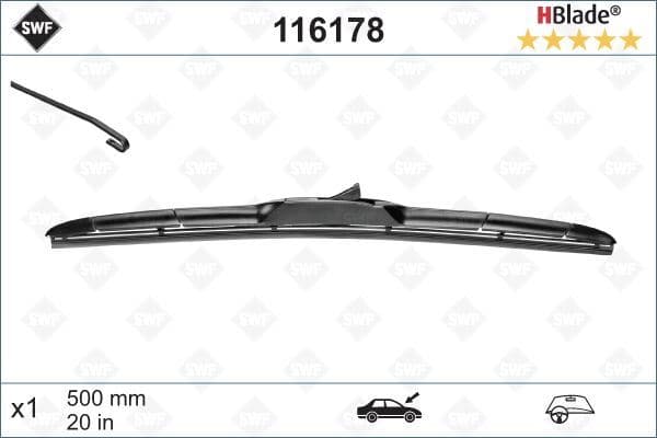 Silecek SWF 50cm x1 Discovery Sport 15 > Rangerover Sport Toyota Landcruiser 09 > Kia Sorento