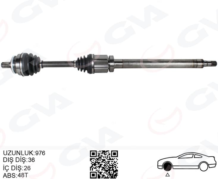 Ön Aks Komple Sağ Volvo S60 I 2.0 T 2.4 04>10 V70 II 2.0 T 2.4 04>10