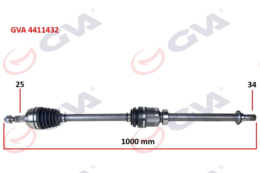 Komple Aks Sağ Megane IV 1.5DCI 16- EURO6 A-T 1000mm
