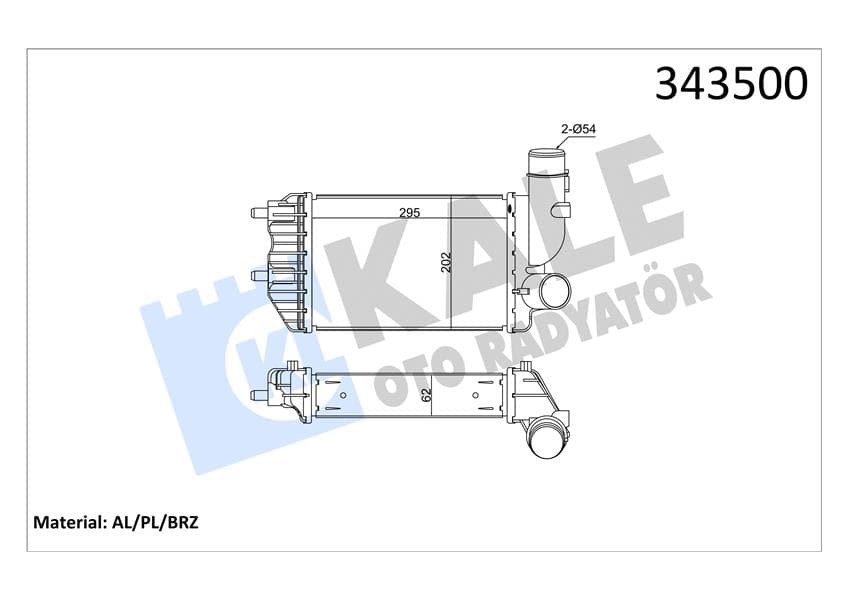 Turbo Radyatörü İntercooler Ducato-Jumper-Boxer Al/pl/brz 295x202x62
