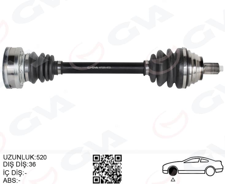 Komple Aks Ön Sol Golf-Leon-Jetta-Passat 1.6 TDI TDI 04-14 Kisa Cayb-Cayc 1.6 TDI