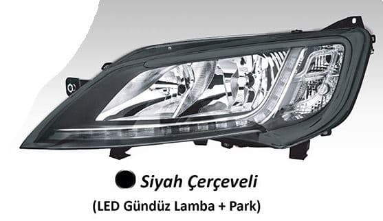 Far Motorlu Sol - Siyah Çerçeveli Led Ballast Hariç Ducato Maxi -P.boxer - C.jumper 14 >
