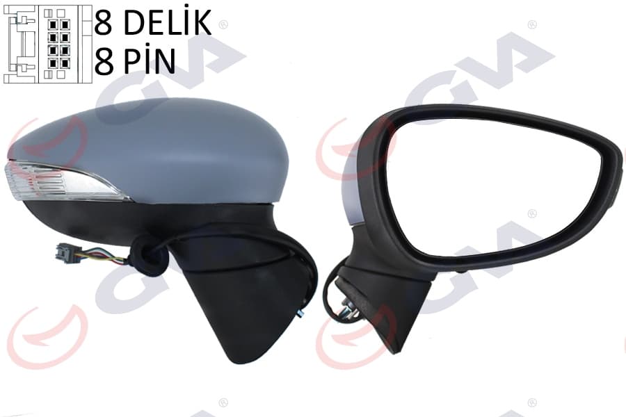 Diş Dikiz Aynasi Sağ Ford Fiesta 13> Elektrikli İsitmali Katlanir 8 Delik-8 Pin 8 Fiş VM-6313EBR