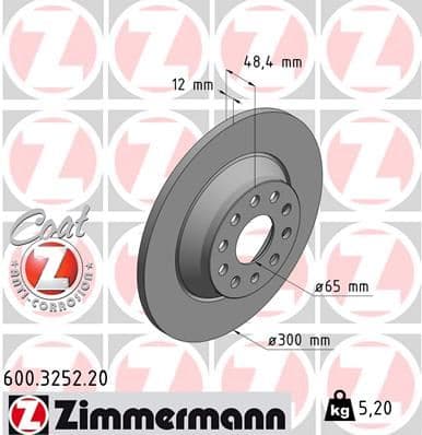 Fren Diski Arka VW Golf 7 13>20 Arteon 17>20 Passat B8 15>20 Tiguan 16>24 Skoda Kodiaq 16>SUPERB III 15>24 Seat Tarraco 18>24 Audi Q3 19> A3 14>20