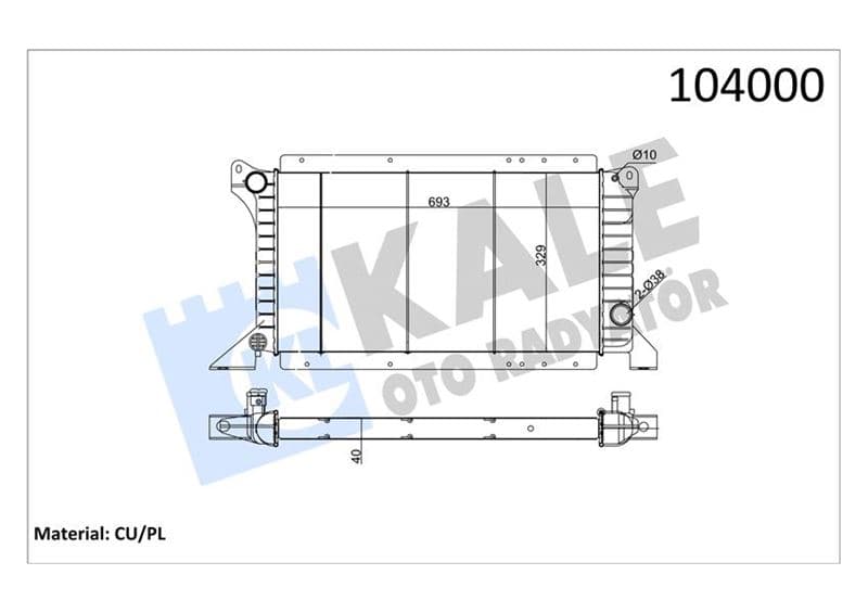 Motor Radyatörü Ac Transit Turbo T12 T15 2.5D 97>01 Manuel Uzun Tip 2 Sira Cu PL