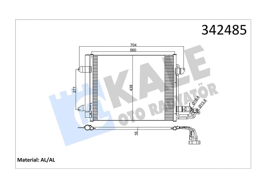 Klima Kondenseri VW Caddy III Box-Estate-Touran Al-Al