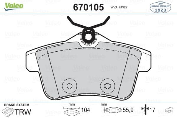 Arka Fren Balatası Peugeot P3008 09>16 P5008 09>17 P508 10>18 P308 Gti-RZC 10>14 Citroen C4 09>16 DS4-DS5 11>15