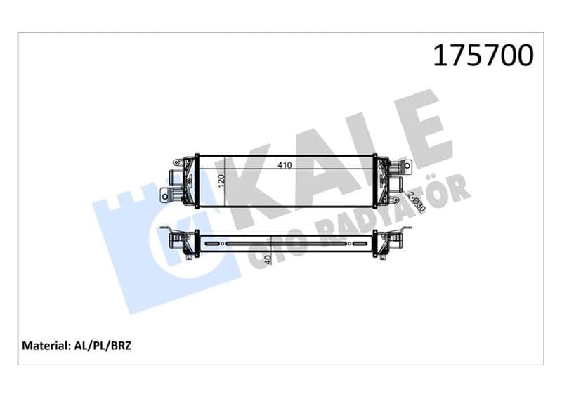 Turbo Radyatörü İntercooler Albea 03>1.3JTD 457x116x40 Al Al Sistem