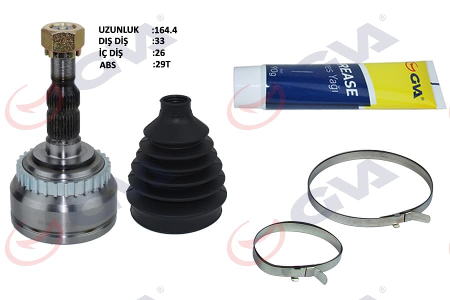 Aks Kafası Diş Vectra B 1.8-2.0-2.5 96>02 Astra G 1.8-2.0 98>05 Astra F 1.6-1.8-2.0 93>97 Vectra A 1.8-2.0 89>95 Abs Li 29 Diş 33x25x52 164.5mm