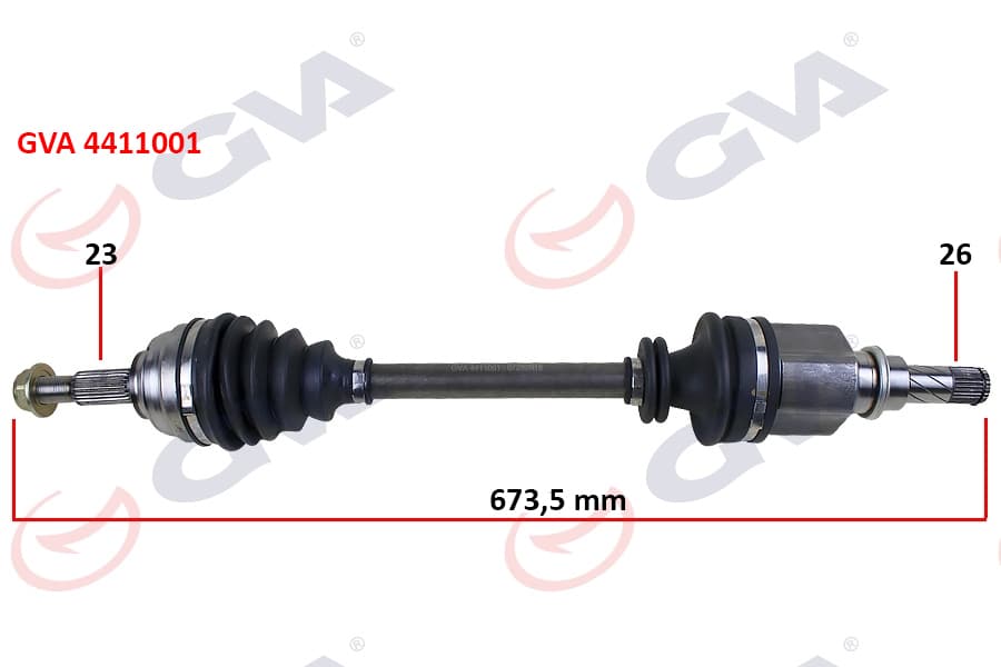 Komple Aks Sol Megane II 1.4/1.6 16V-1.5 dCi 02-08 673mm