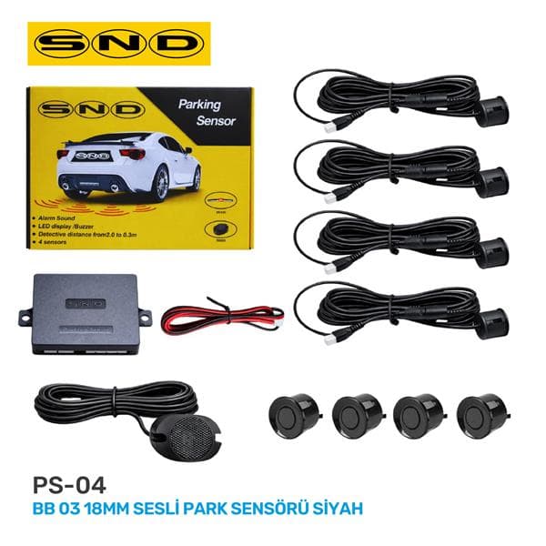 BB 03 18MM Sesli Park Sensörü Siyah