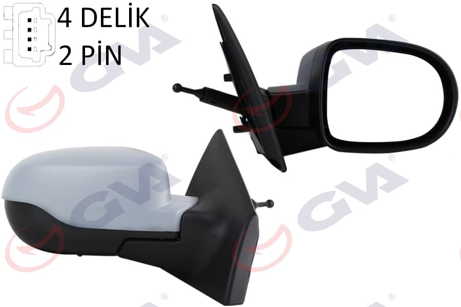 Diş Dikiz Aynasi Sağ Clio III 09>CLIO III Mekanik Sensörlü Astarli Konveks 2 Fiş VM-6135PSR 2 Fiş VM-6135PSR