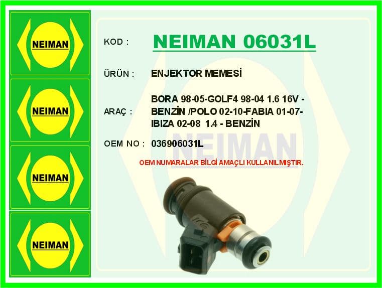Enjektör Memesi Bora 98-05-GOLF4 98-04 1.6 16V - Benzin /Polo 02-10-Fabia 01-07-İbiza 02-08 1.4 - B