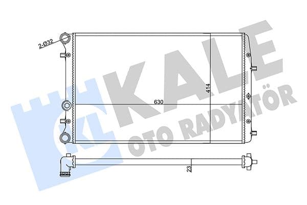Su Radyatörü VW Polo 02 >Seat Cordoba-İbiza III 02 >Skoda Fabia 99 > 1.2 1.4 1.6 16V 1.9TDI MT Ac Nac Mekanik 630x414x23 6Q0121253Q-6QE121253A