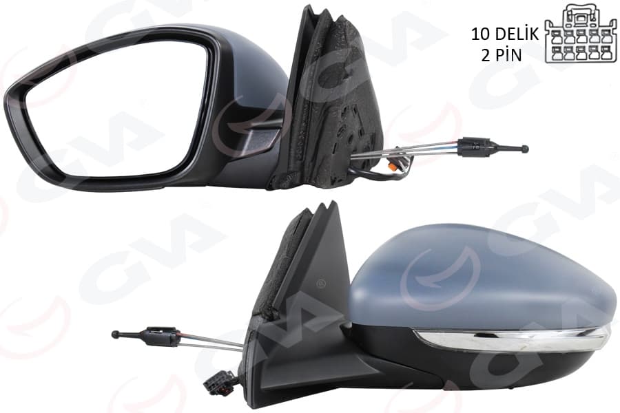 Diş Dikiz Aynasi Sol Manuel Katlanir Opel Corsa F 19> Peugeot P208 19> Elektrikli-Astarli-İsitmali