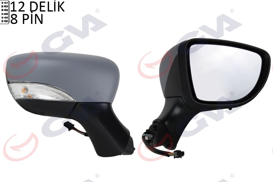 Diş Dikiz Aynasi Sağ Clio 12> Elektrikli İsitmali Astarli Sinyalli Sensörlü Konveks VM-6126EHPSR