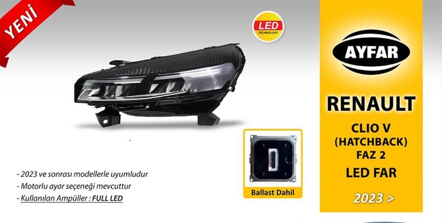 Far Sağ Renault Clio V 23> Makyajli FAZ2 Ballast Beyin Dahil