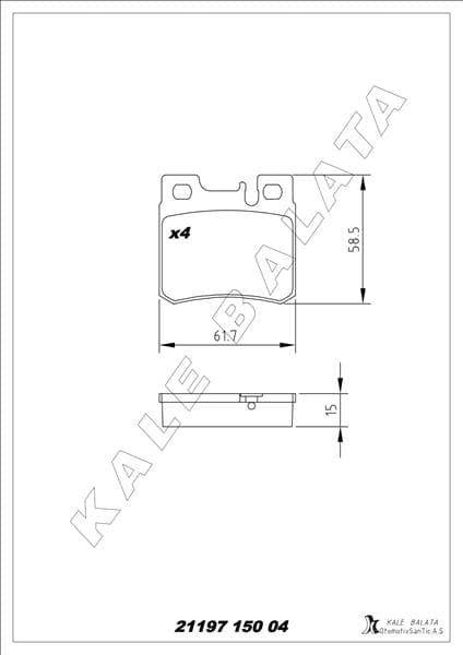Fren Balatası Arka Mercedes W201 W202 W210 W124 R170
