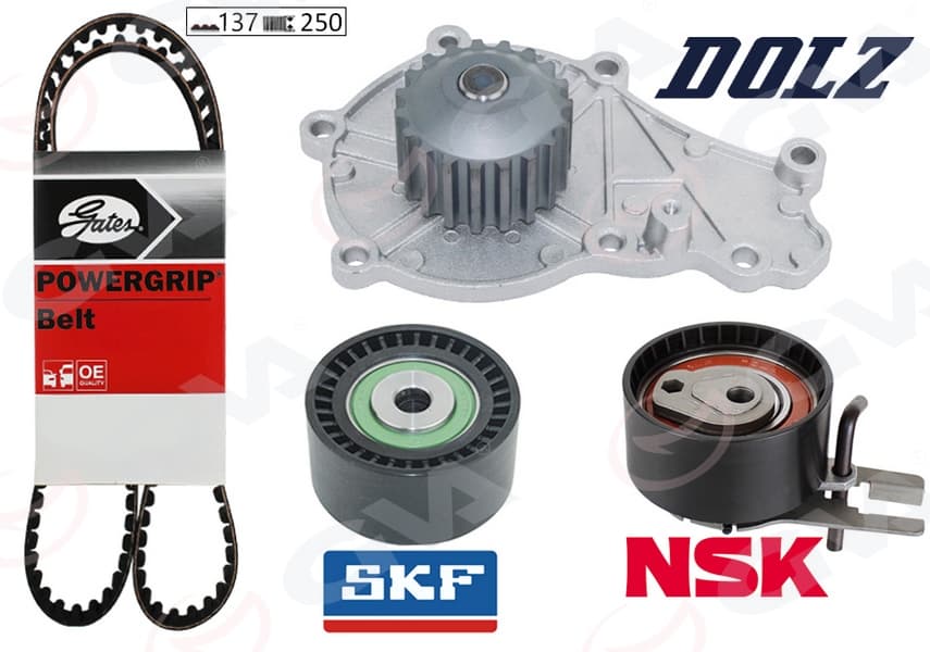 Devirdaimli Triger Seti 137x254 P206-P207-P307-P308-P407-P3008-Expert-Partner-Berlingo-Jumpy-C2-C3 -C4-C5-Xsara-Focus II-Fiesta V-VI Volvo S40-C30-V50-Fiat Scudo EURO4 1.6 HDi-TDCi