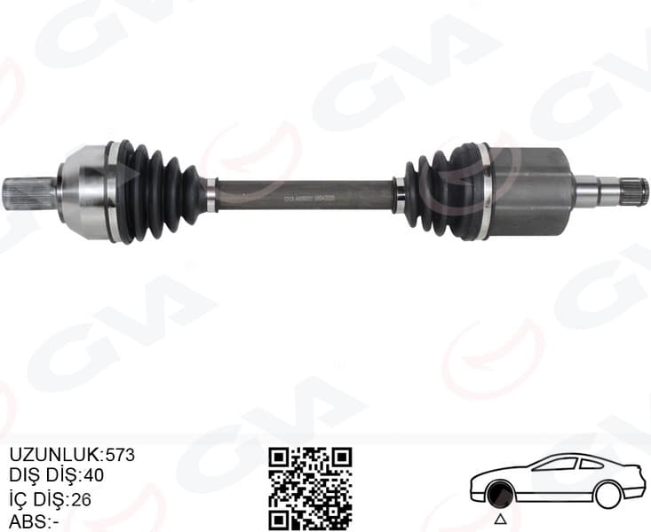 Ön Aks Komple Sol Volvo S60 II 15> V60 I 15> V70 III 15> D2-T3-T4 Otom. Şanzıman 8 Vites