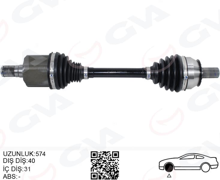 Ön Aks Komple Sol Volvo S60 II 15> 2.0 D-T6-T5 S80 II D4-T6 15> V60 I 13>V70 III 13> Otom. Şanzıman