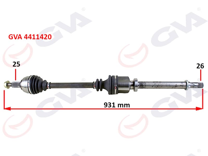Komple Aks Sağ Megane 3-Fluence 1.5 dCi 6 Vites 09 > 931mm