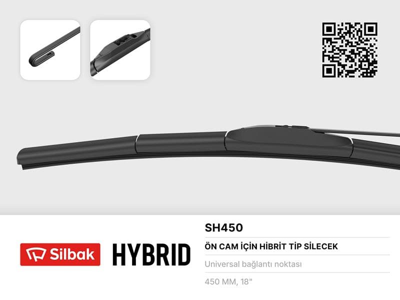 Silecek Süpürgesi Hybrid Tipi 450mm Üniversal