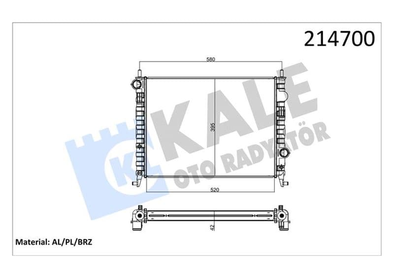 Radyatör Albea 1.3 JTD-Palio YM-Strada 06> Ac 520X395x42 2 Sira Alb Sistem