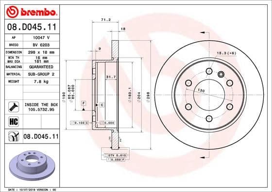 Fren Diski Arka Mercedes Sprinter B907 B910 18> Kod: -B25