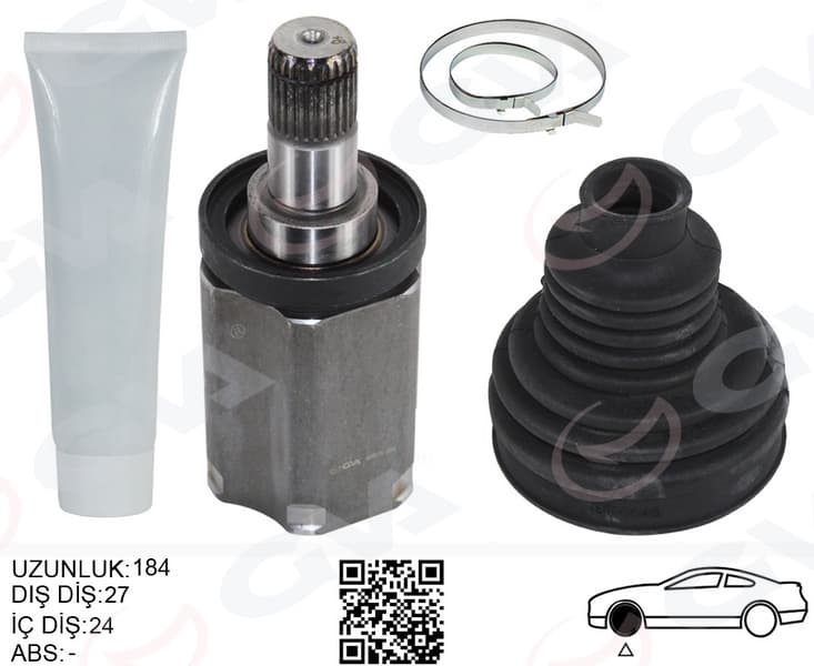 Aks Mili Ön İç Sol BMW F20 F30 F32 F34 F36 F10 F12 F13 F06 F07 F01 E70 F15 E71 E72 Xdrıve Şanzıman Tarafi Uzunluk-> 184MM