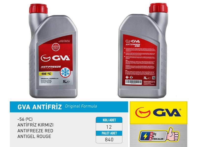 Antifriz 1 LT -56 C Kırmızı Long Life Koli 12 Ad Organik