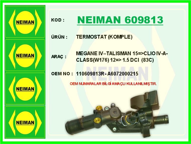 Termostat 83 C Renault Symbol III 14> Megane IV 16> Clio IV 12> Captur 13> Duster 12> Dokker 12> Me Rcedes OM607 W176 W246 C117 X117 X156 . Nissan Qashqai II 13> Juke 10>19 1.5dCi
