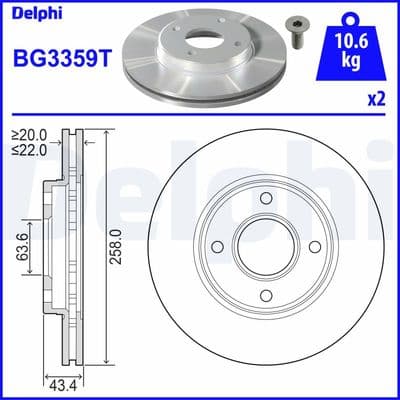 Ön Fren Aynasi Focus 98-04 Fiesta 1.4TDCİ 96>FUSION 02>KA 03>MAZDA 2 03> 258x22x4DLxHAVALI 8213017