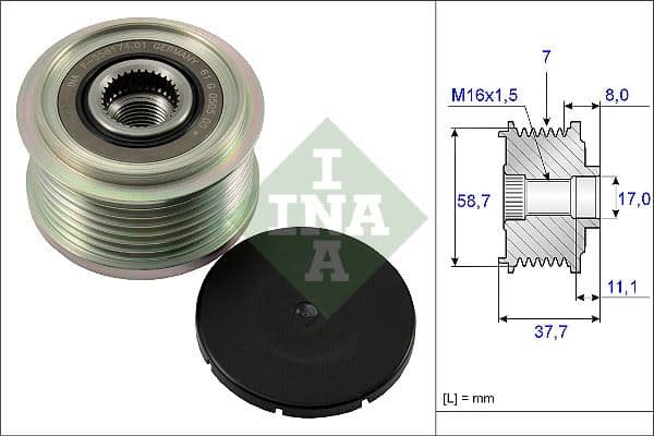 Alternatör Gergi Kasnaği Ford Transit 2.2 155PS 11 > Ranger Tke 2.2 155PS 12 > Custom V362 12 > DT244 Defender L316 Toyota Hilux 7 Alt.no Bosch 0121615003