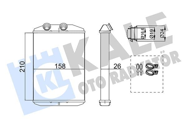 Kalorifer Radyatörü Renault Kangoo II 08> Master III 10> 210x158x26
