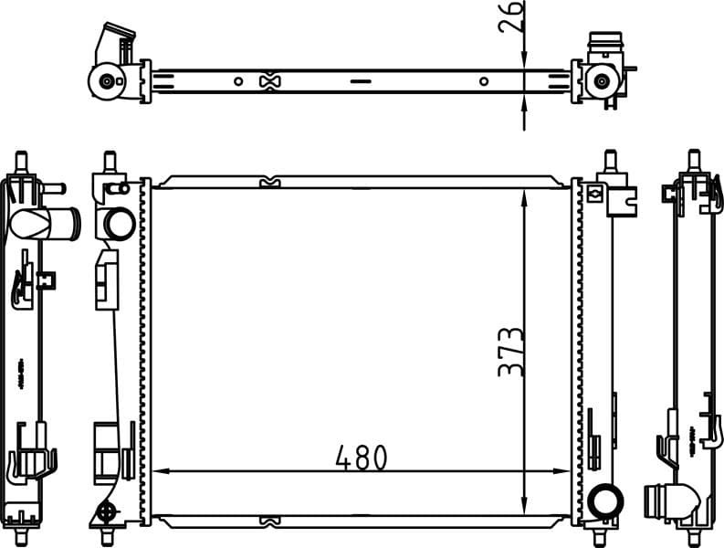 Radyatör Brazing Rio IV 1.4 CRDi 2016> 480x373x26 MT