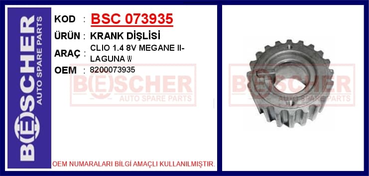 Krank Dişlisi Clio 1.4 8V Megane II-Laguna II