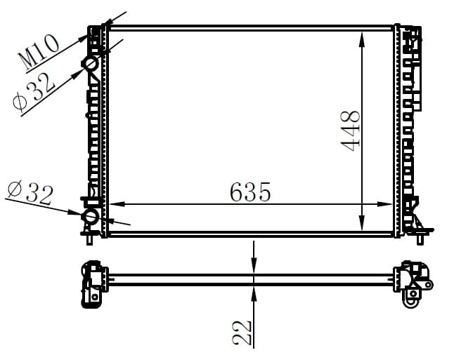 Radyatör Brazing LGN 97-01 -Espace III 99-02 1.6-1.8-2.0-1.9D Klimasiz Mek 635x438x22