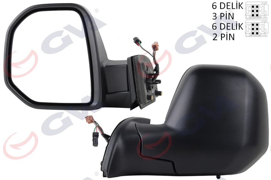 Diş Dikiz Aynasi Sol Berlingo-Partner 08> Elektrikli İsitmali Sensörlü Konveks VM-6118EHL