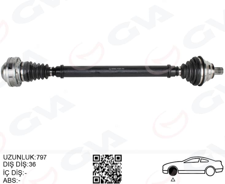 Komple Aks Ön Sağ GOLF5-GOLF6-Passat-Jetta 2.0 TDI 04-13 BKP-BKD-CFFB 2.0 TDI