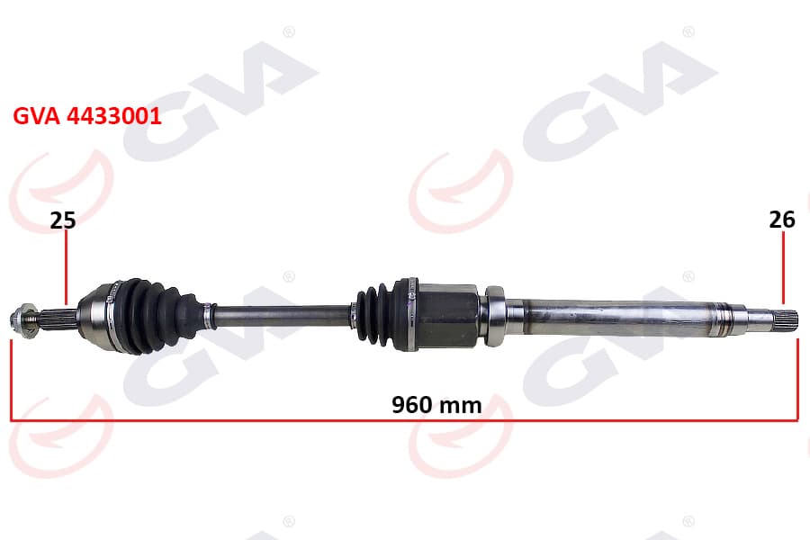 Ön Komple Aks Sağ Transit Connect 1.8 TDCi 02>14 75PS 960mm