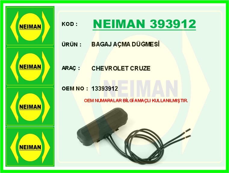 Bagaj Açma Düğmesi Opel Astra J-İnsignia A-Chevrolet Cruze