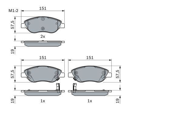 Ön Balata Fiat Egea 15> 1.4 1.5 T4 Hibrit 1.6 D K:19 MM G:151.1 MM Büyük Tip