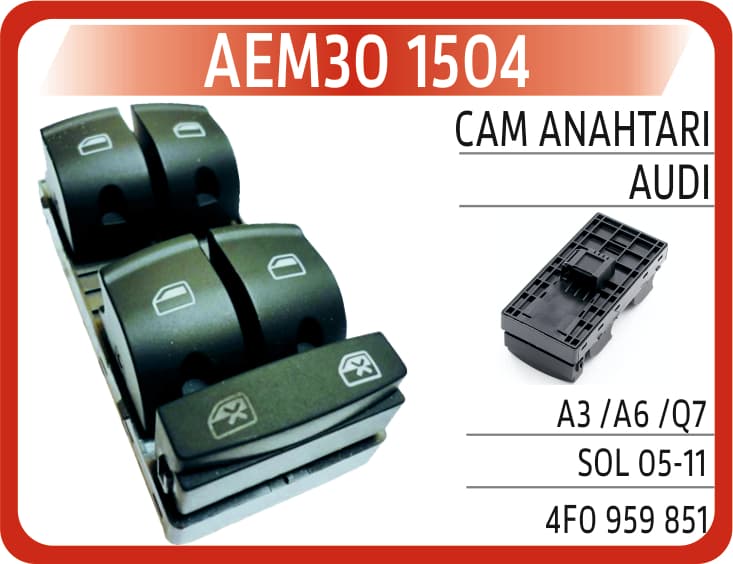 Cam Anahtarı Audi A3 /A6 /Q7 Sol 05-11