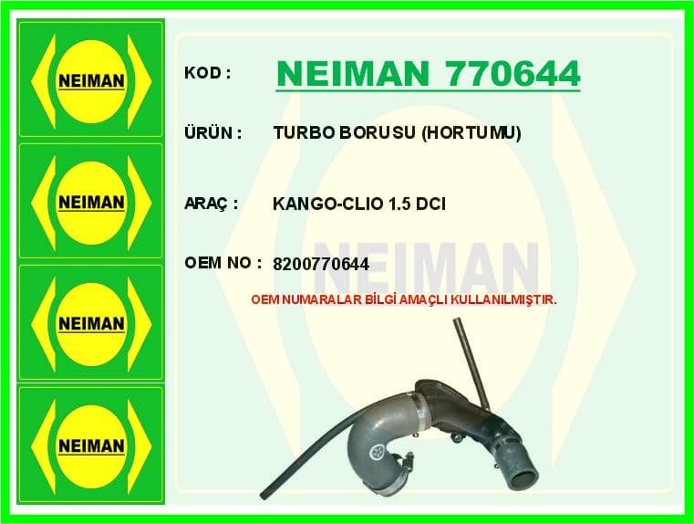 Turbo Borusu Hortumu Kango-Clio 1.5 dCi