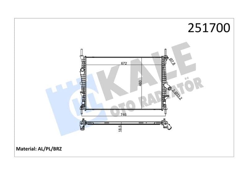 Su Radyatörü Ford Transit 06> 2.2-2.4 TDCi Klimasiz